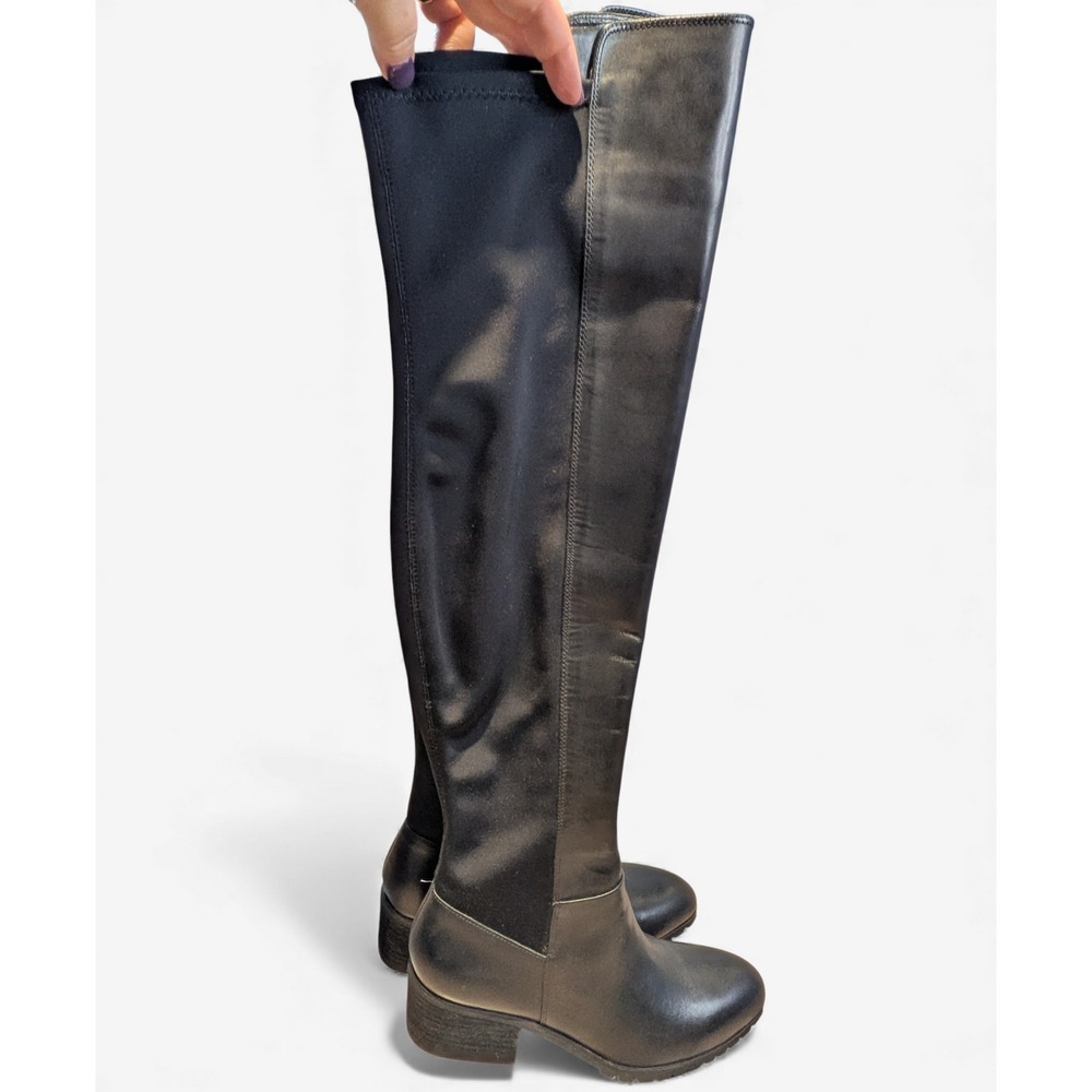 Charles by Charles David Women's Black Over The Knee Leather Textile 6 Boots New